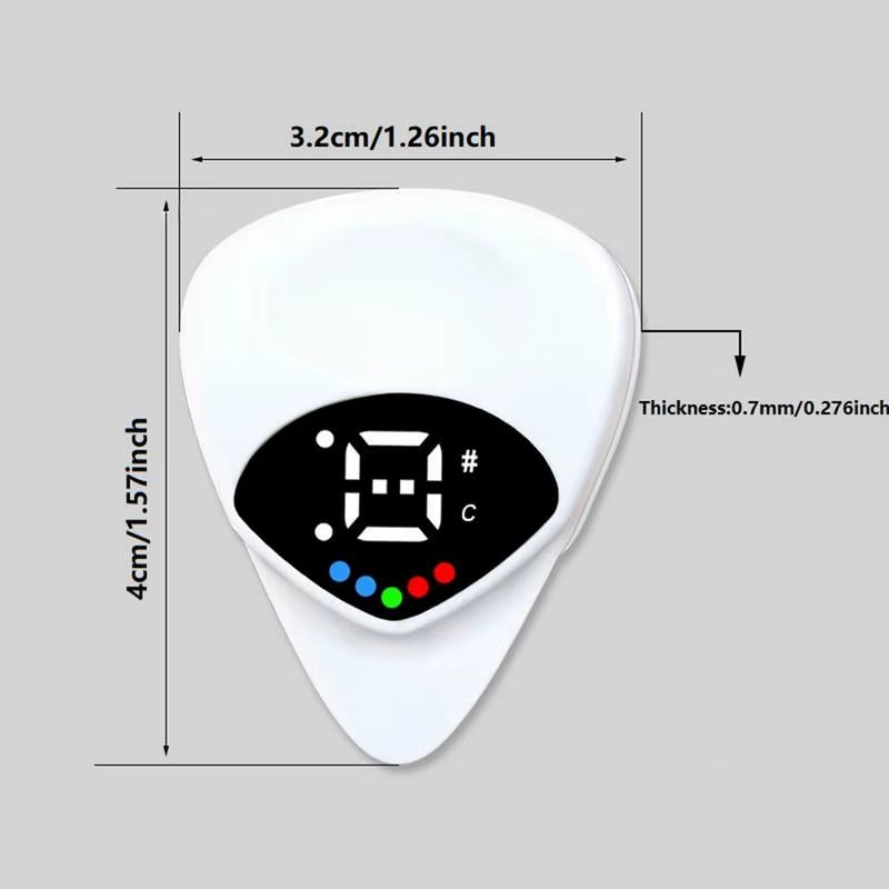 Guitar Tuner Small 2-In-1 Guitar Picks Electric Guitar Learning Tools Beginners Guitar Accessories Battery Powered for Women Men