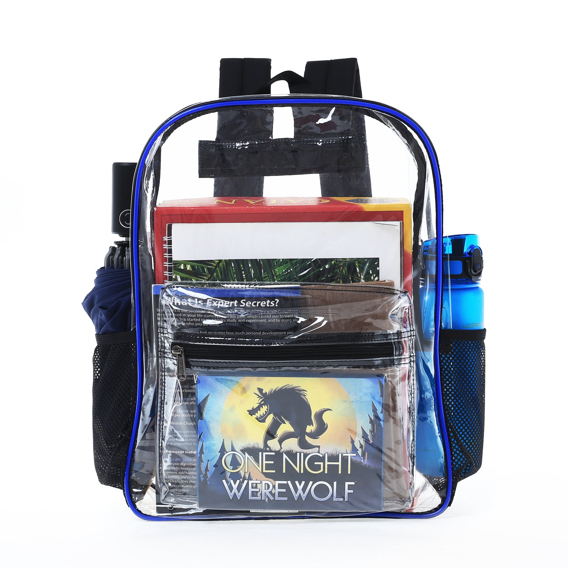 Heavy Duty Clear Transparent Backpack See through Book-Bag