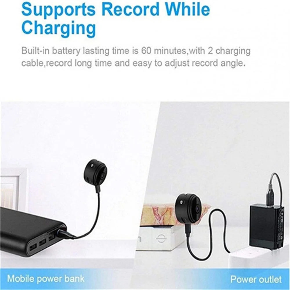 Mini Wireless Hidden Spy Camera - 1080P HD with Night Vision for Ultimate Home Security