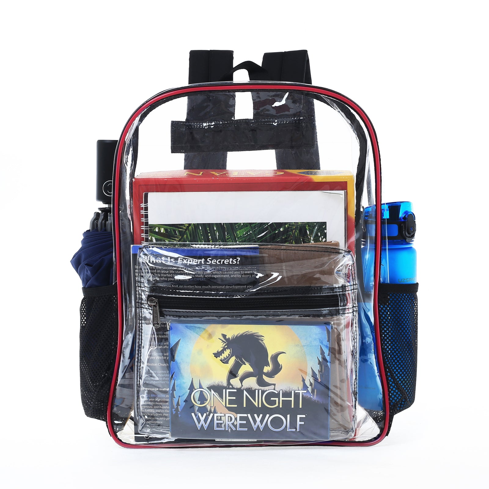 Heavy Duty Clear Transparent Backpack See through Book-Bag