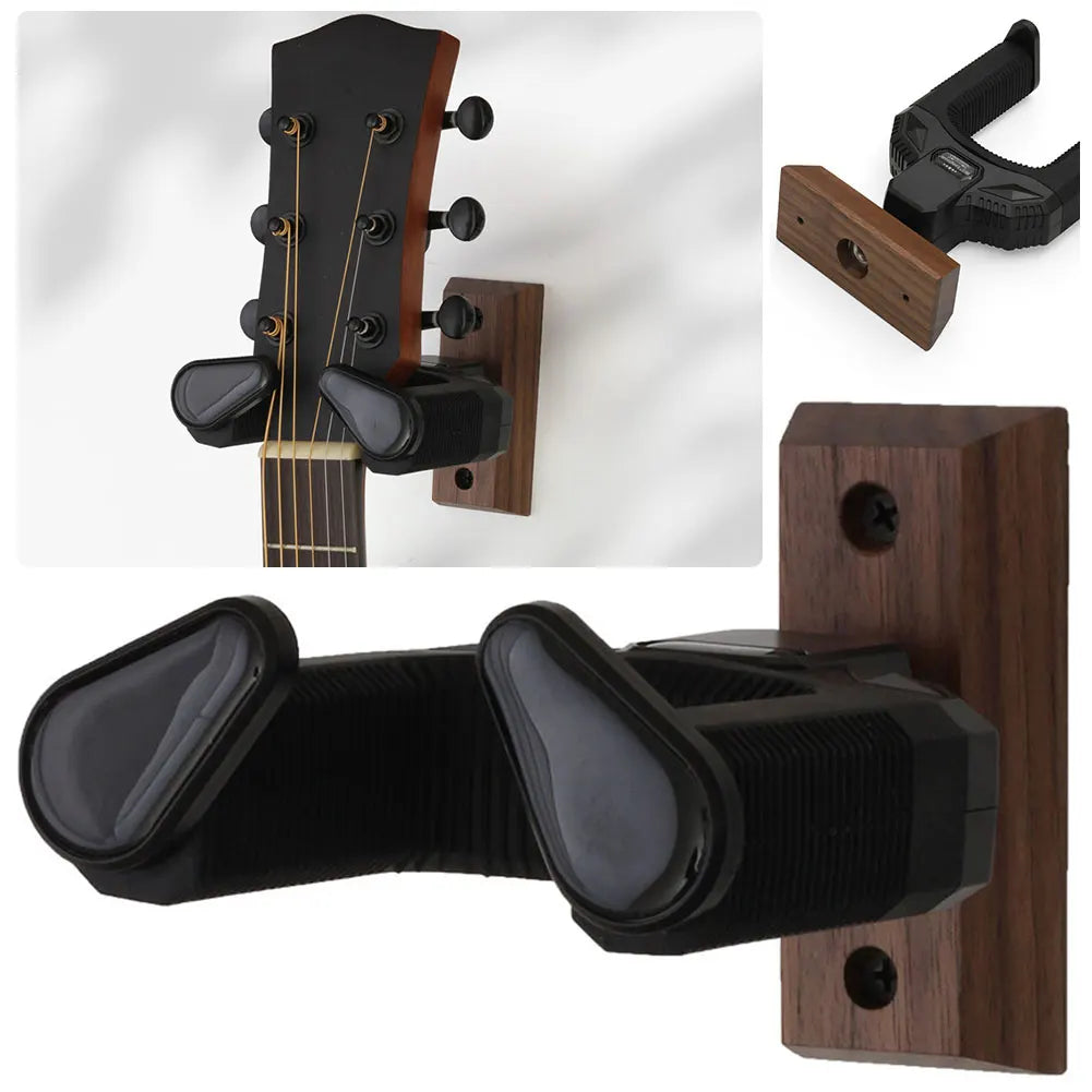 Wooden Wall Mount Holder Non-Slip Guitar Holder Stand Universal Guitar Display Bracket for Electric Guitar Ukulele Bass