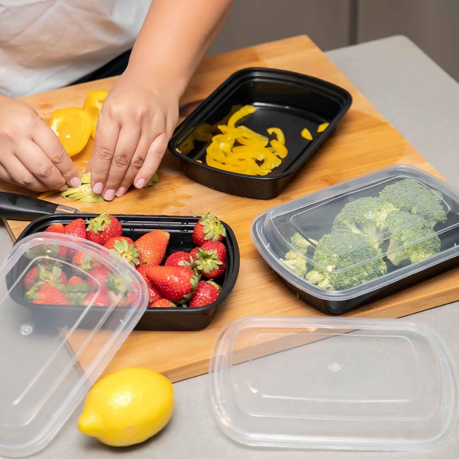 25-Pack Reusable Meal Prep Containers with Lids - 24oz Bento Boxes for Food Storage, Portion Control, Stackable, Microwave, Dishwasher & Freezer Safe