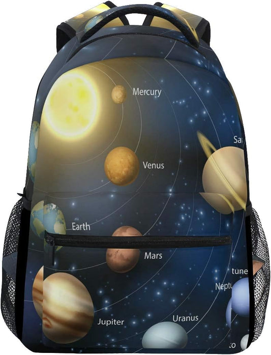 Planet Solar System Backpack Daypack School Bag Travel Shoulder Bag for Students Boys Girls