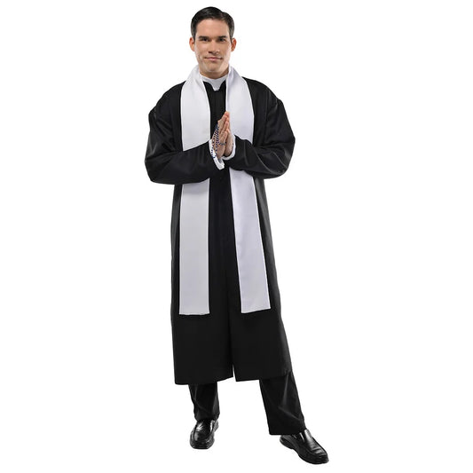 Transform into the Divine with Our Adult Father Priest Costume - Perfect for Halloween Celebrations!