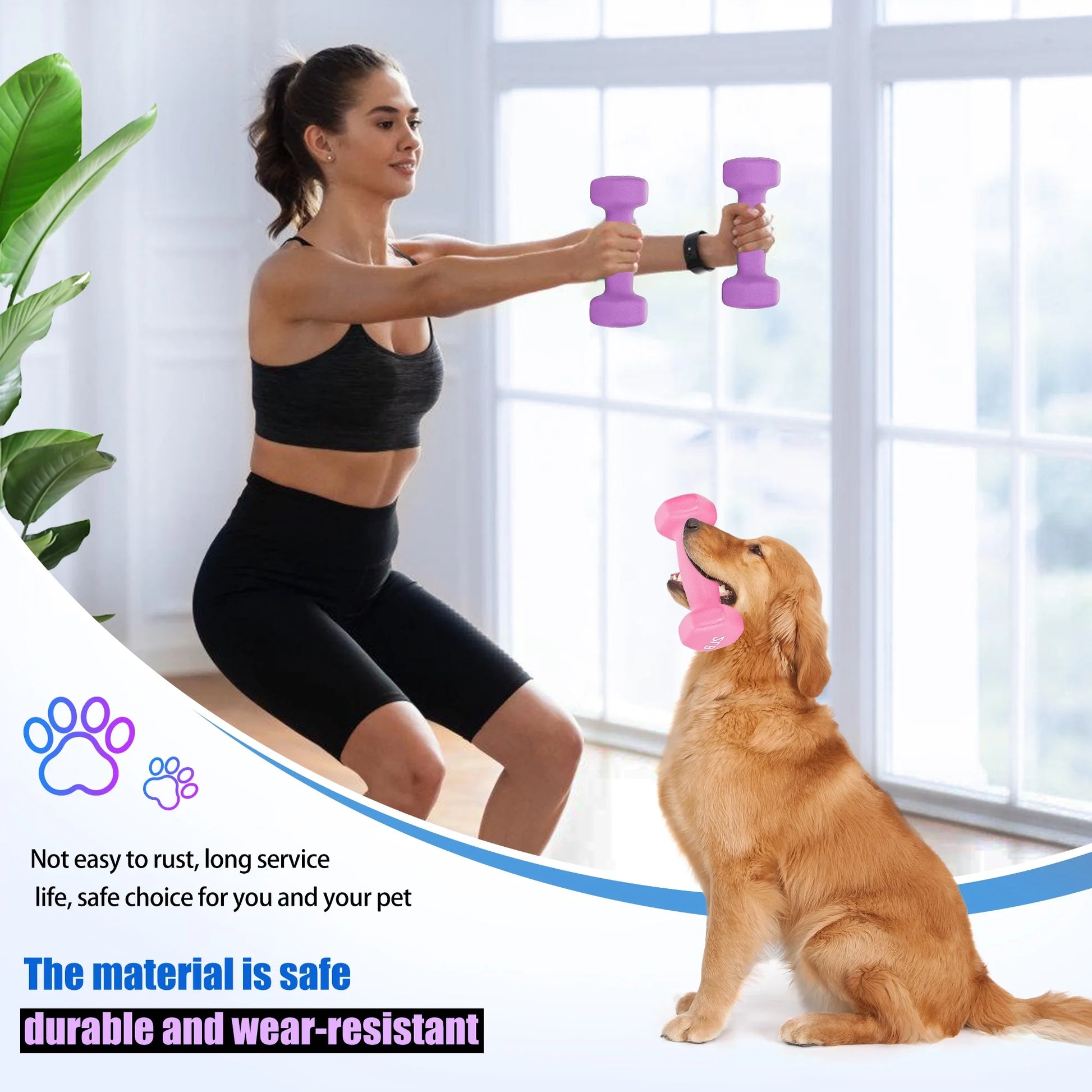 22 Lb Neoprene Dumbbell Set with Storage Box - Anti-Slip Hex Dumbbells for Strength & Resistance Training