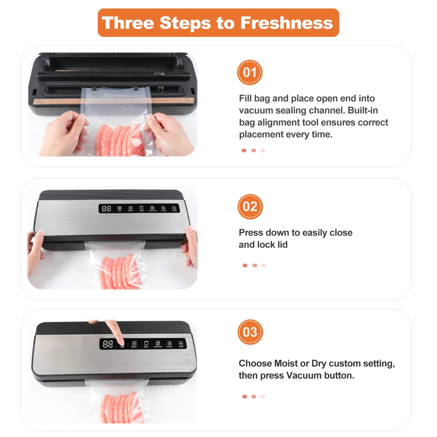 Ultimate Vacuum Sealer Machine - Compact Food Preservation System with Cutter, Hose Attachment, and 20 Sealer Bags for Perfect Sous Vide and Food Storage