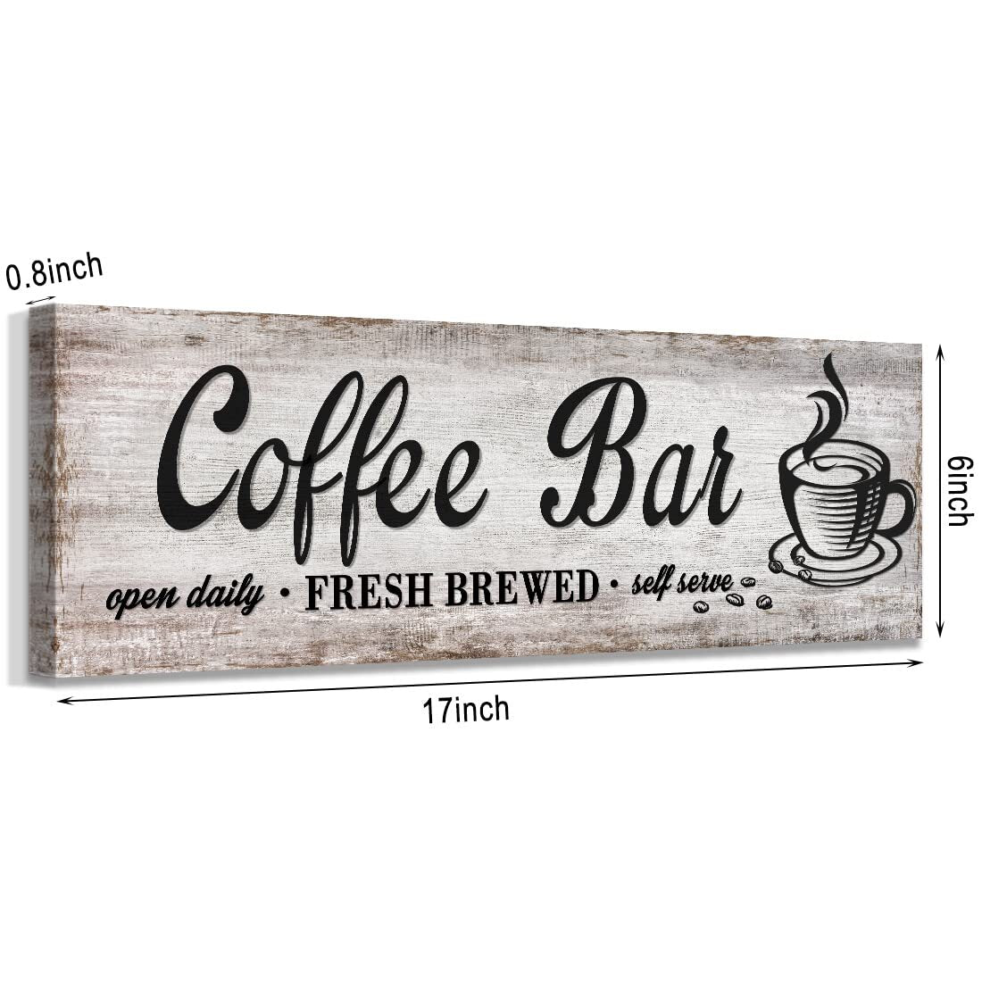 Charming Retro Coffee Bar Sign for Kitchen - Open Daily Fresh Brewed Decor