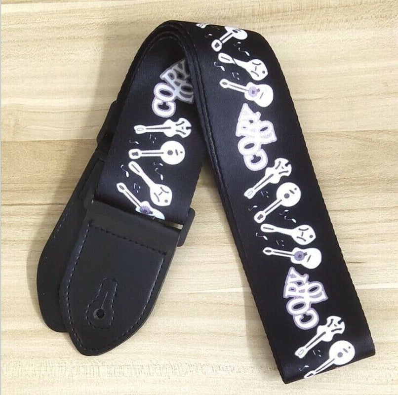 Adjustable Heavy Duty Guitar Strap for Electric Acoustic Guitar Bass Leather End