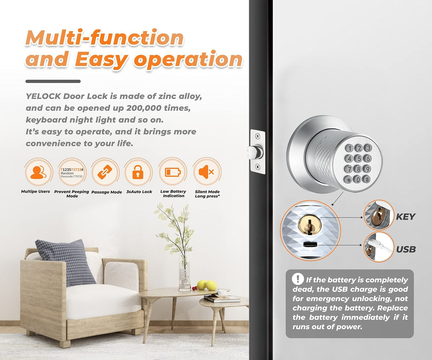 Upgrade Your Home Security with the Smart Electronic Keypad Door Knob - Keyless Entry, Waterproof, and Easy to Install