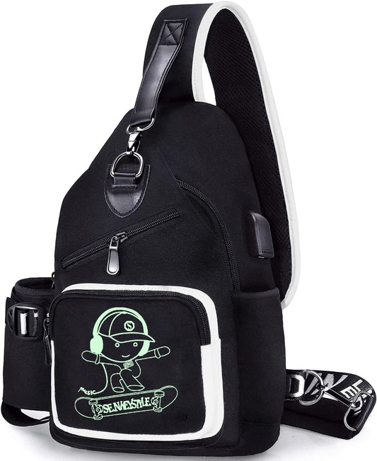 Casual Sling Bag for Boys Men, Small Chest Pack for Travel Sport College School