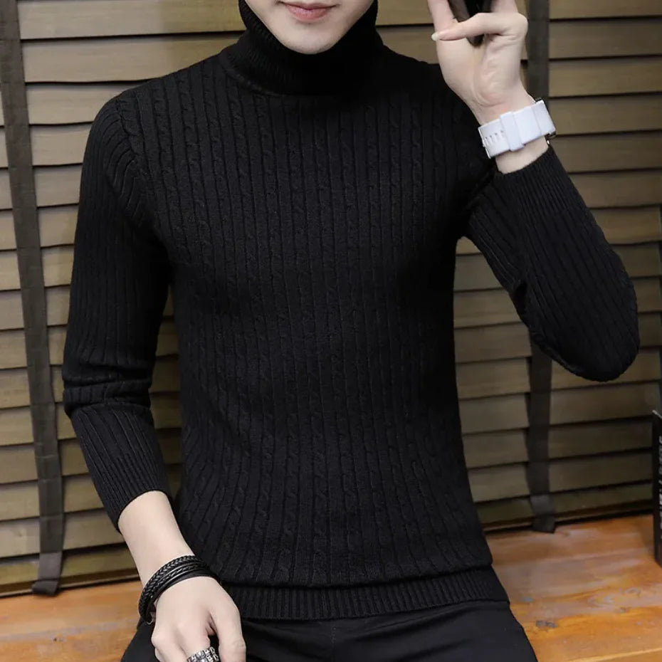 Autumn High-Neck Cross Eight Men's Sweater