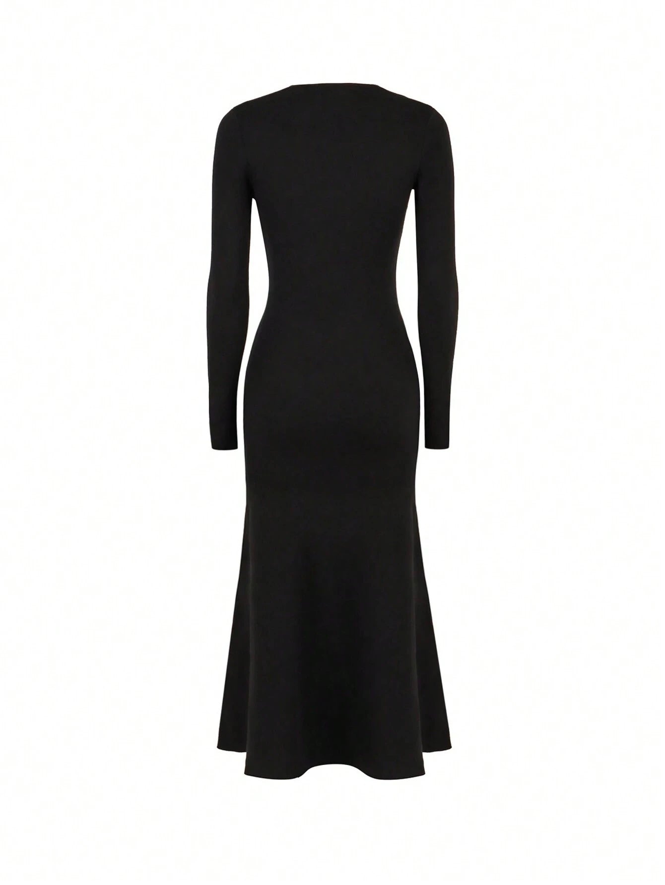 INAWLY SHEIN Ezwear Solid Scoop Neck Bodycon Dress