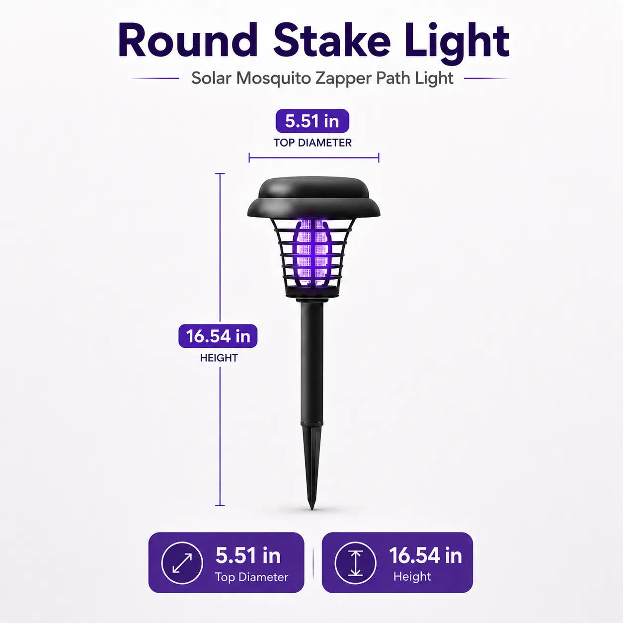 Illuminate Your Outdoors and Keep Mosquitoes Away with the Solar Mosquito Zapper Light – Versatile Garden Stake Lamp with Dual Modes and Weather Resistance