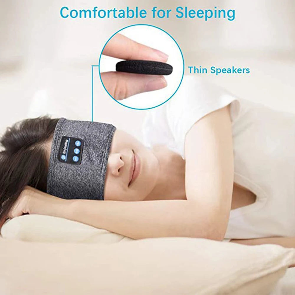 Wireless Bluetooth Sports Headband Earphones - Comfortable Music Eye Mask for Sleep and Relaxation