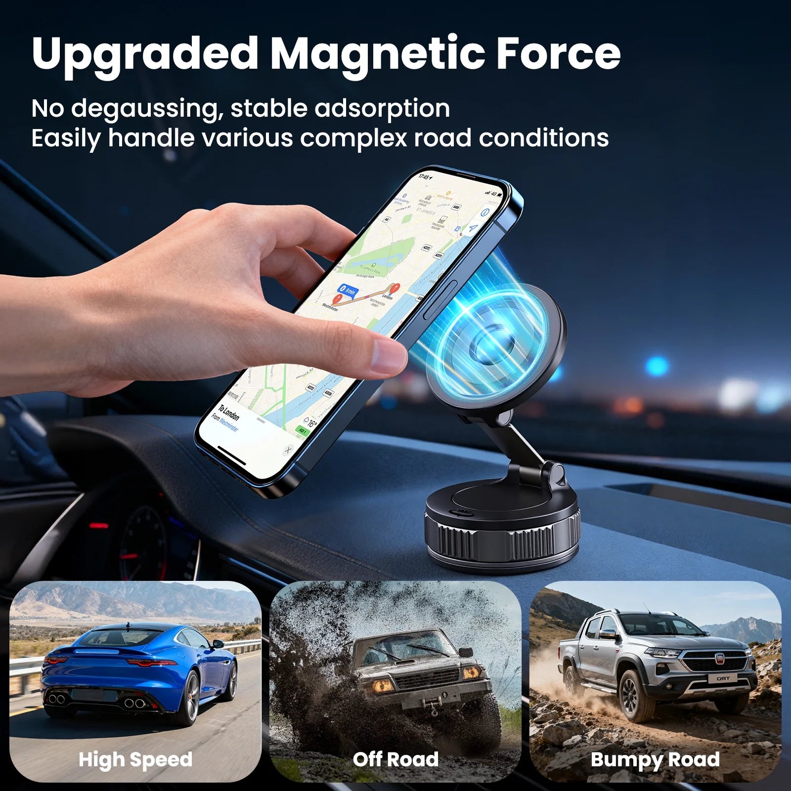 Revolutionary Mag-Safe Car Phone Holder - 360° Adjustable Mount for iPhone 17 Pro Max, 16, 15, 14, 13, 12 & Air Plus - Essential Car Accessory!