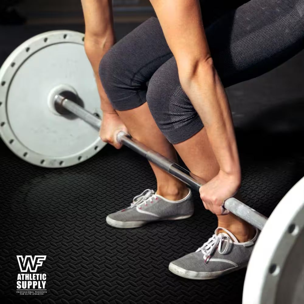 Puzzle Exercise Mat Black 24 In. X 24 In. X 0.5 In. EVA Foam Interlocking Tiles with Border (24 Sq. Ft.)