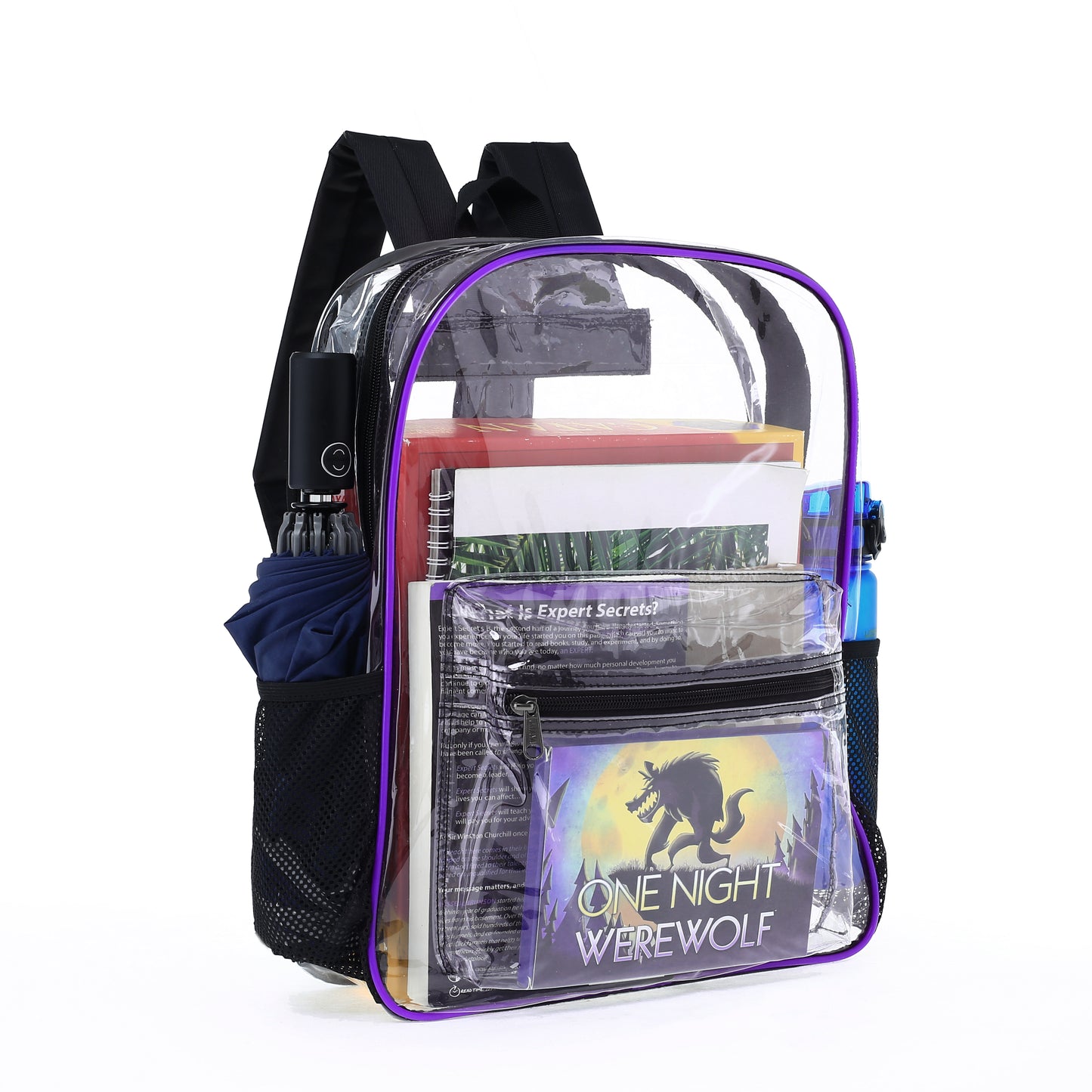 Heavy Duty Clear Transparent Backpack See through Book-Bag