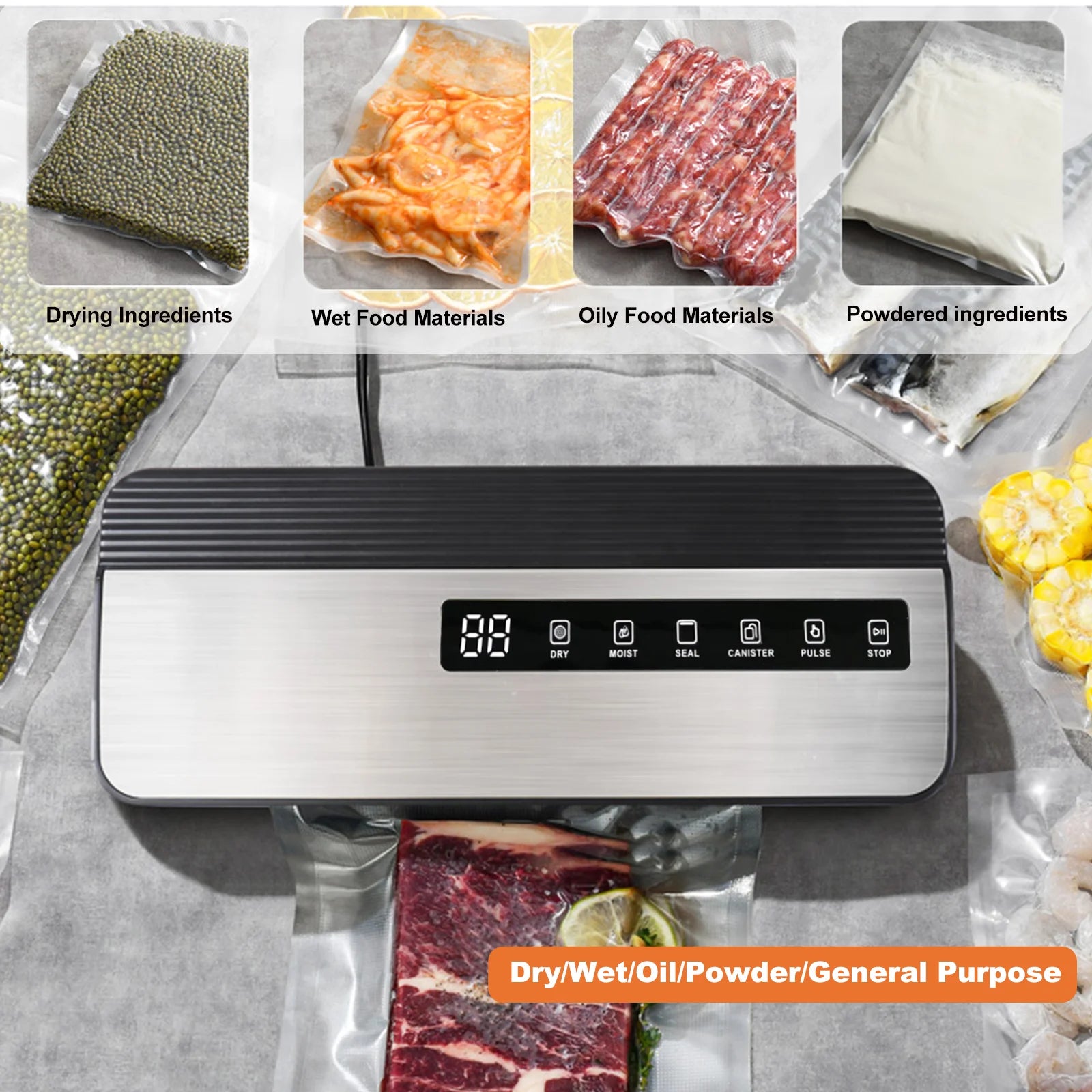 Ultimate Vacuum Sealer Machine - Compact Food Preservation System with Cutter, Hose Attachment, and 20 Sealer Bags for Perfect Sous Vide and Food Storage