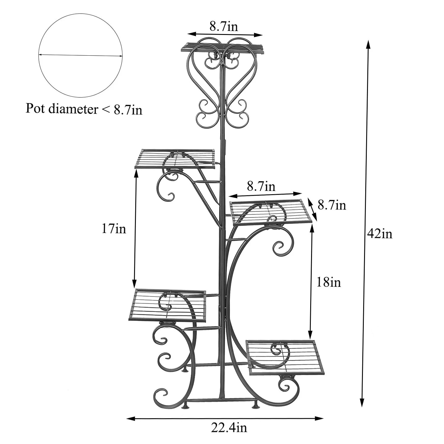 Elevate Your Greenery: 5-Tier Indoor & Outdoor Metal Plant Stand for Stunning Floral Displays