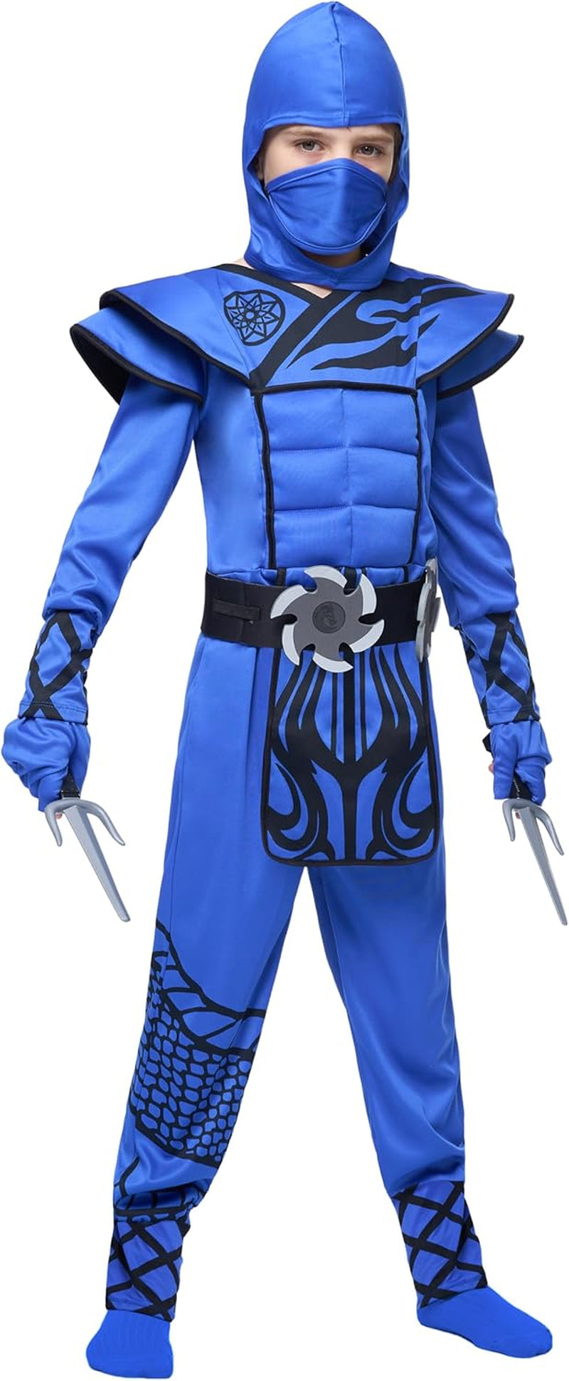 Epic Boys Ninja Costume - Dragon Scales Outfit with Accessories for Toddler Halloween Fun