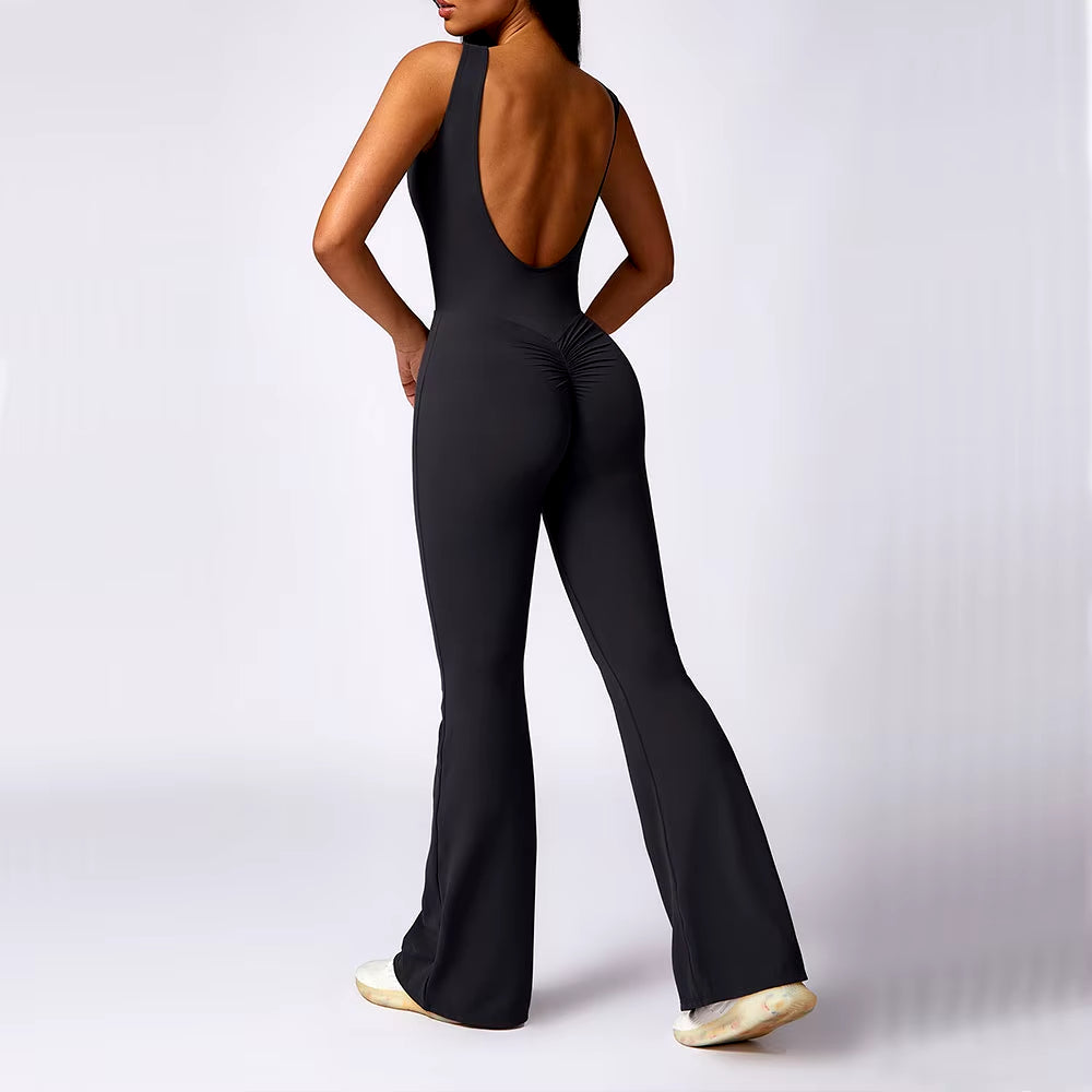 Elevate Your Workout with the Trumpet Jumpsuit - Stylish Women's Yoga & Fitness Bodysuit for Ultimate Comfort and Performance