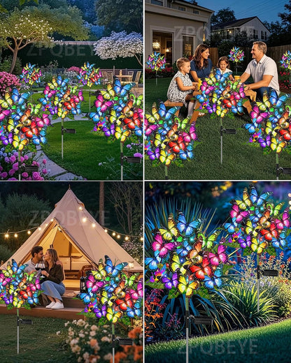 Transform Your Garden with These Stunning Solar Butterfly Lights - 2 Pack of Waterproof LED Decor for Outdoor Spaces and Perfect Gifts for Mother's Day