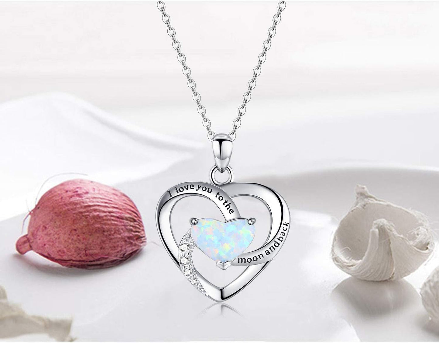 Radiate Love with Our 925 Sterling Silver Heart Necklace - I Love You to the Moon and Back Pendant with Exquisite Gift Box for Women