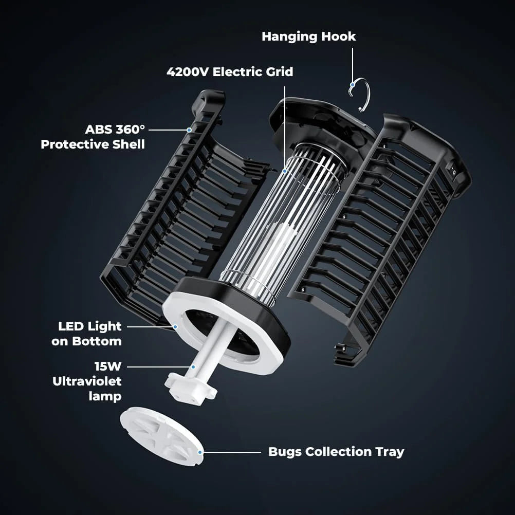 Bug Zapper ,4200V Electric Mosquito Zappers Killer, Waterproof Insect Fly Trap Outdoor for Home Backyard Patio