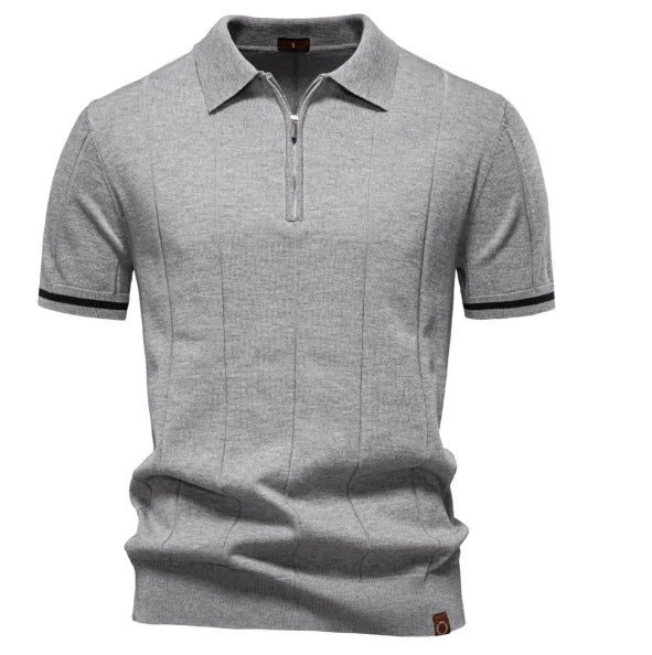 2025 Summer Men's Knit Cotton Polo Shirt (One Piece)