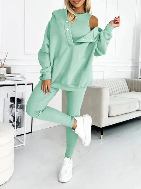 Women's Tracksuit Set Mint Green Front