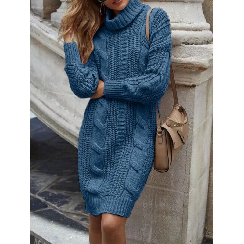 Effortless Elegance - Long Sleeve Sweater Dresses For Woman