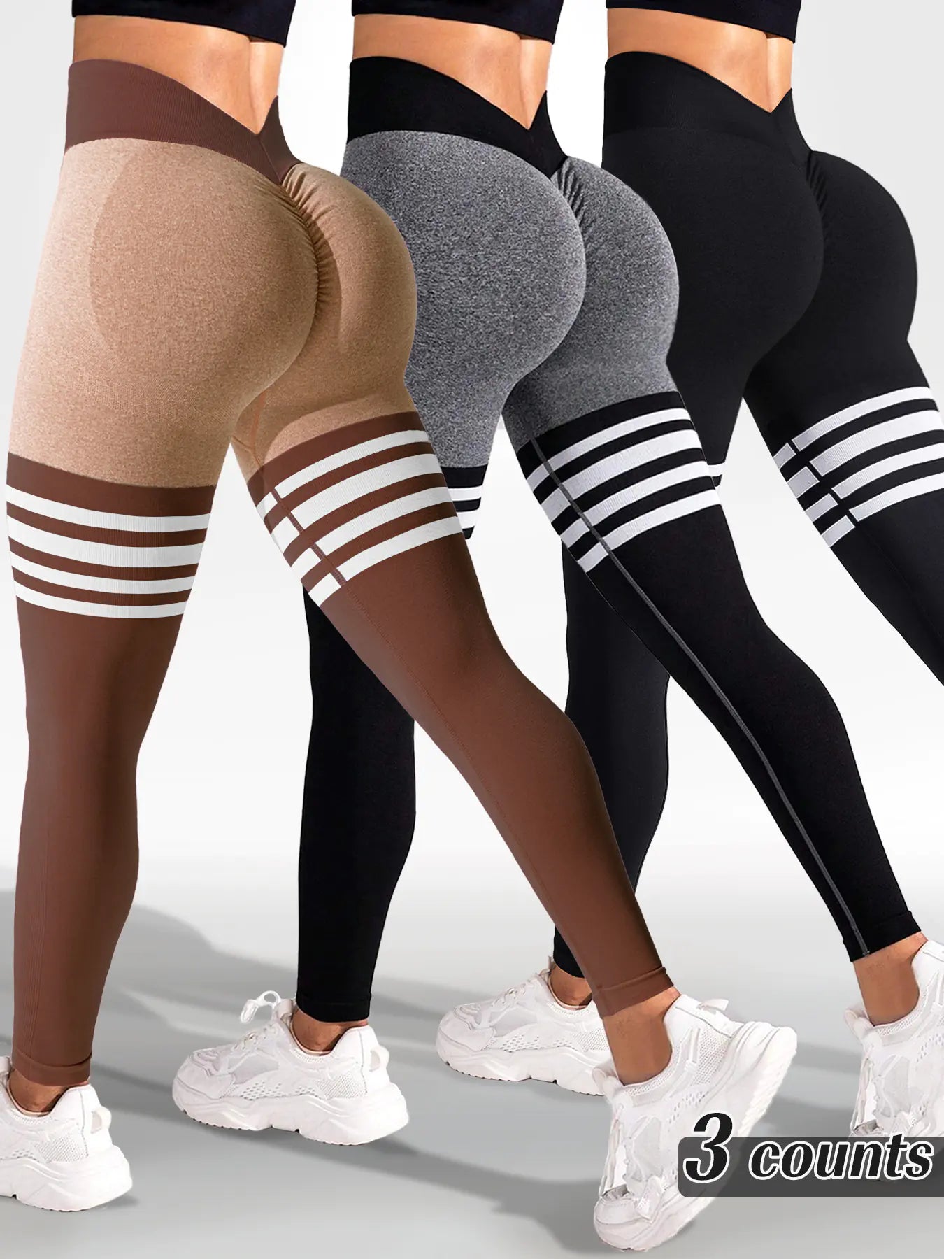 Stride & Stripes - Sports Tights High Waist Workout Pants