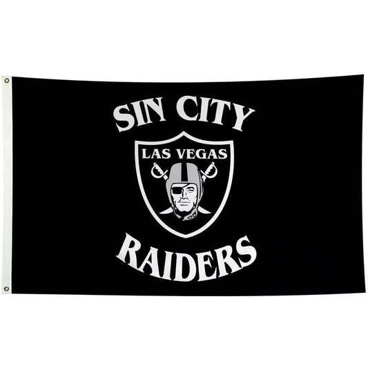Las Vegas Raiders Flag 3x5ft Oakland Raiders Banner with 2 Brass Grommets