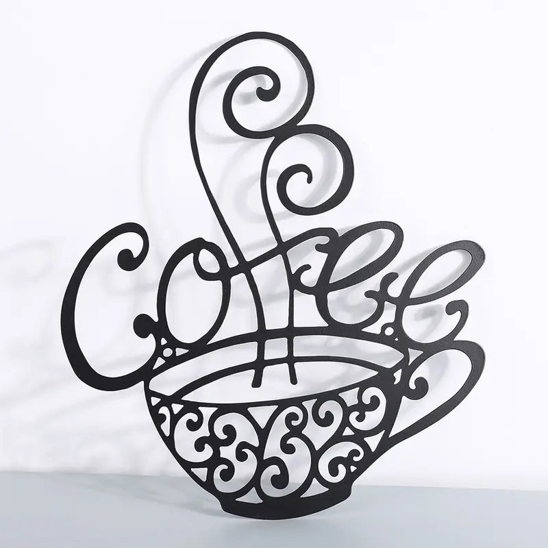 Coffee Cup Metal Wall Decor for Coffee Bar (1 PCS)