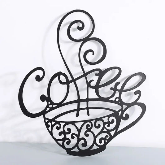 Coffee Cup Metal Wall Decor for Coffee Bar (1 PCS)