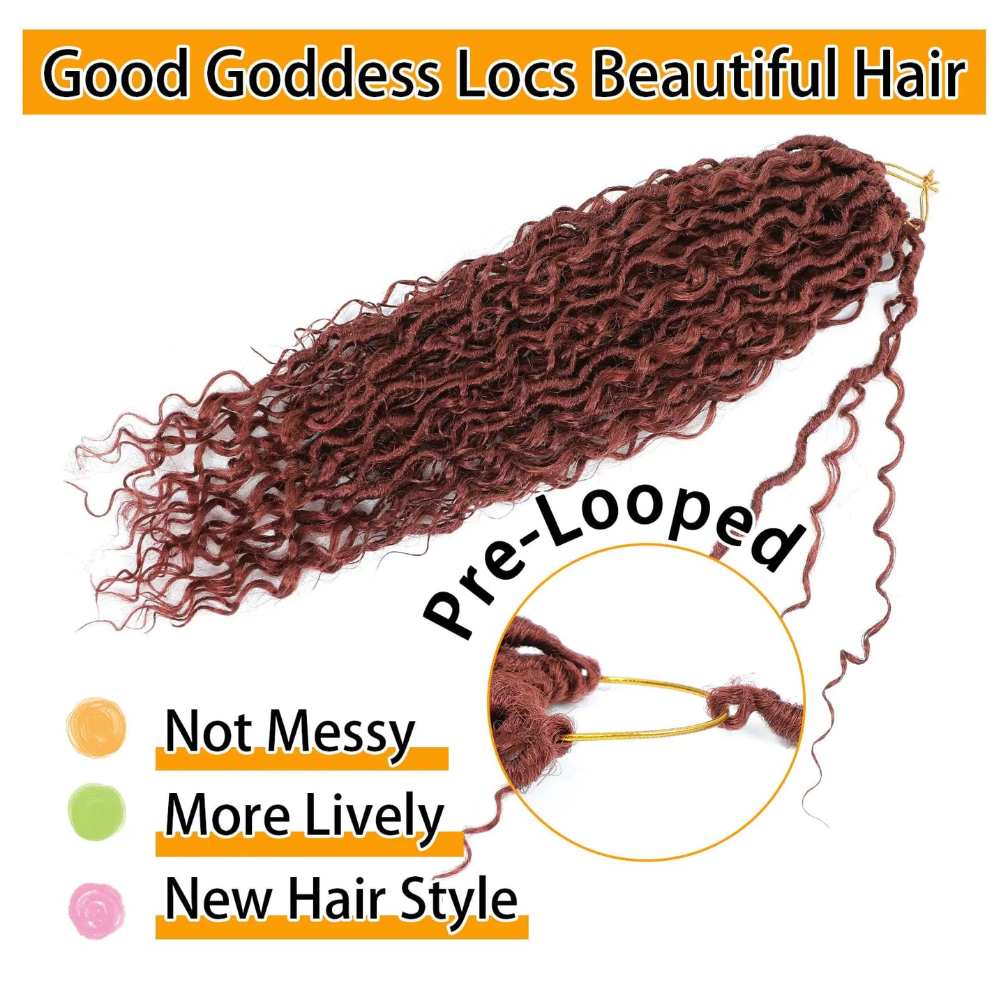 Bohemian River Goddess Crochet Braiding Hair - Trendy & Edgy Faux Locs 24 Inch (Pack of 8) #350