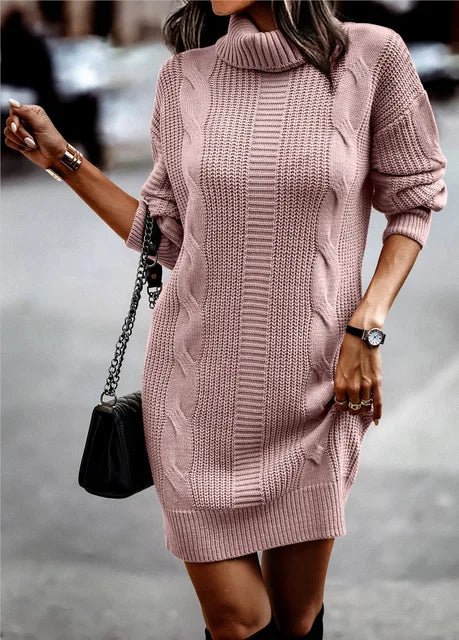 Effortless Elegance - Long Sleeve Sweater Dresses For Woman