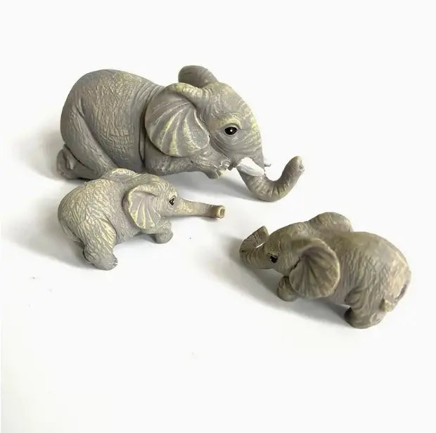 Set of 3 Elephant Figurines