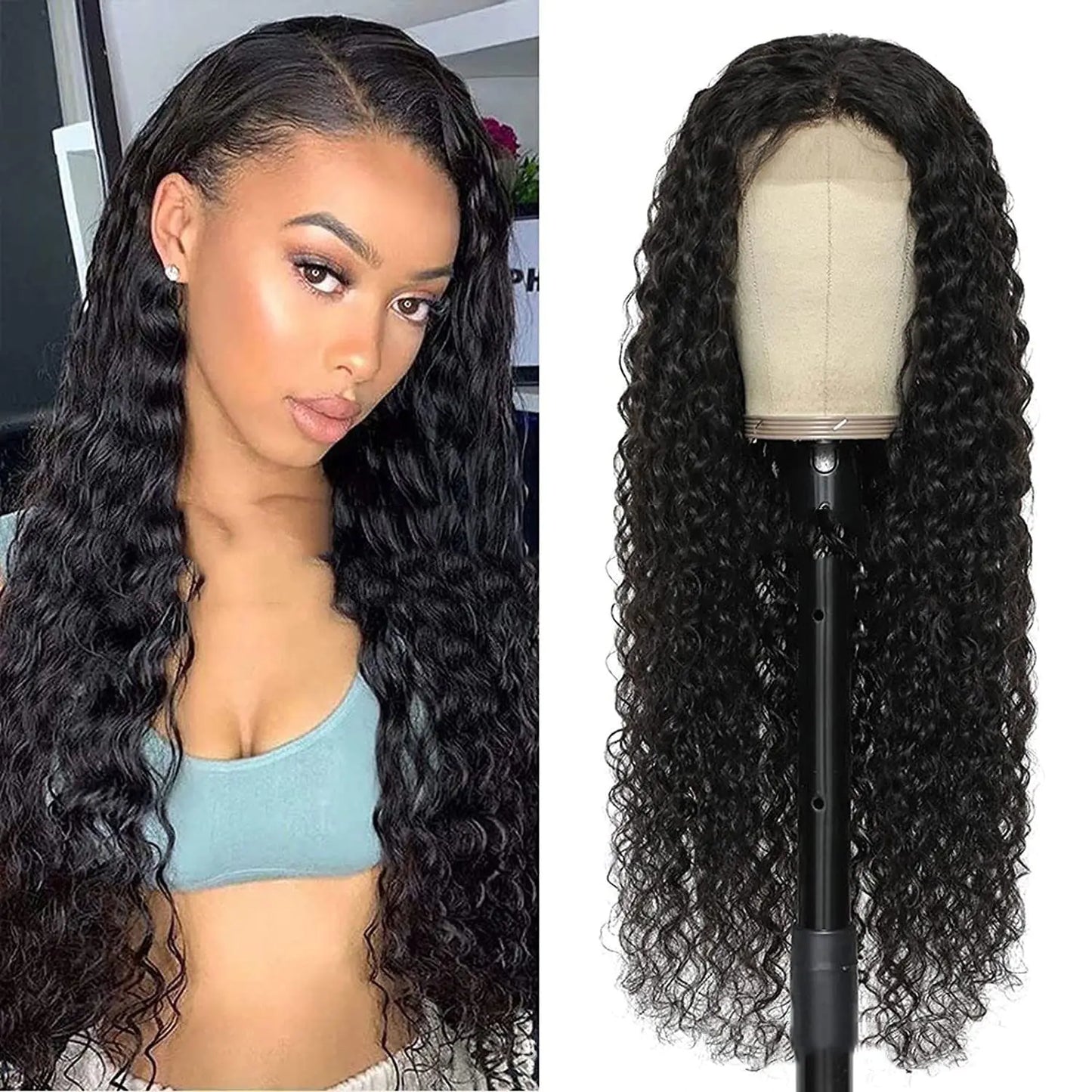 Ladies Front Lace Long Curly Wig