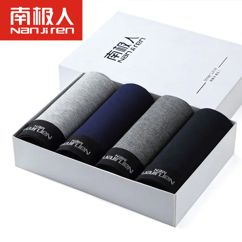 Men's Cotton Boxer Briefs in Plain Colors (Bulk Pack)