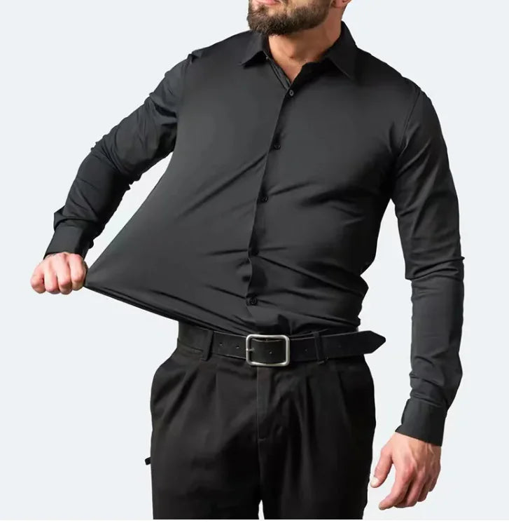 Elastic Fit Men's No-Iron Shirt