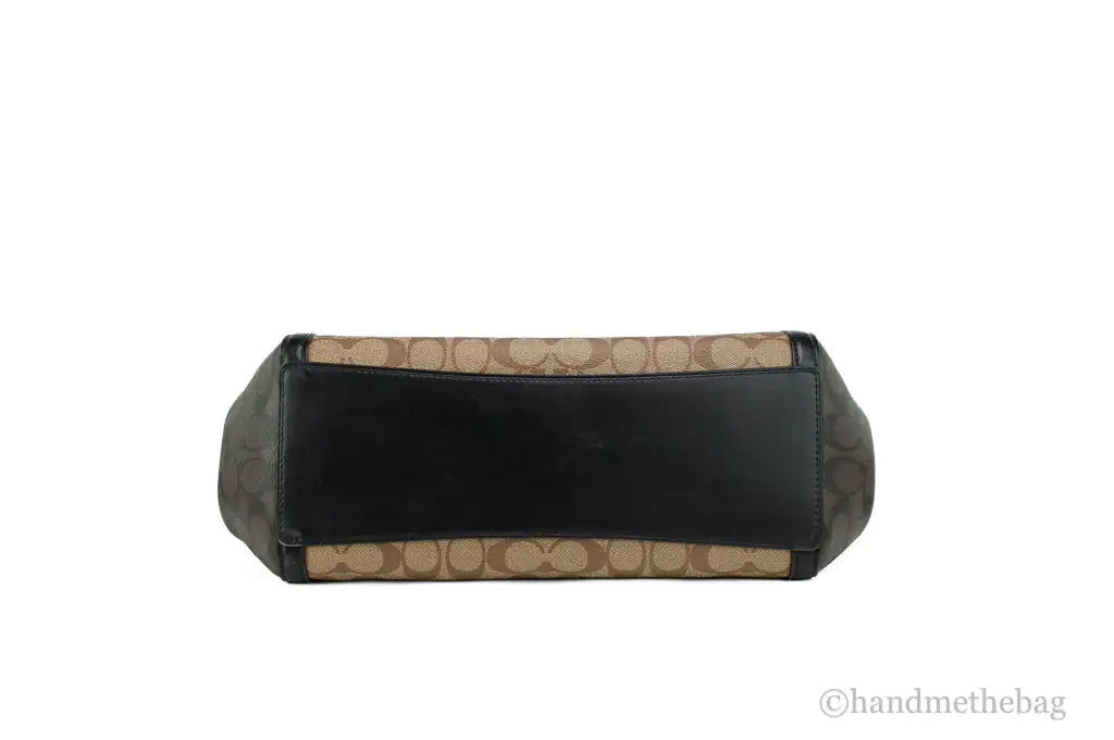 Coach (C6831) Kristy Medium Signature Khaki Brown Block Canvas Shoulder Handbag