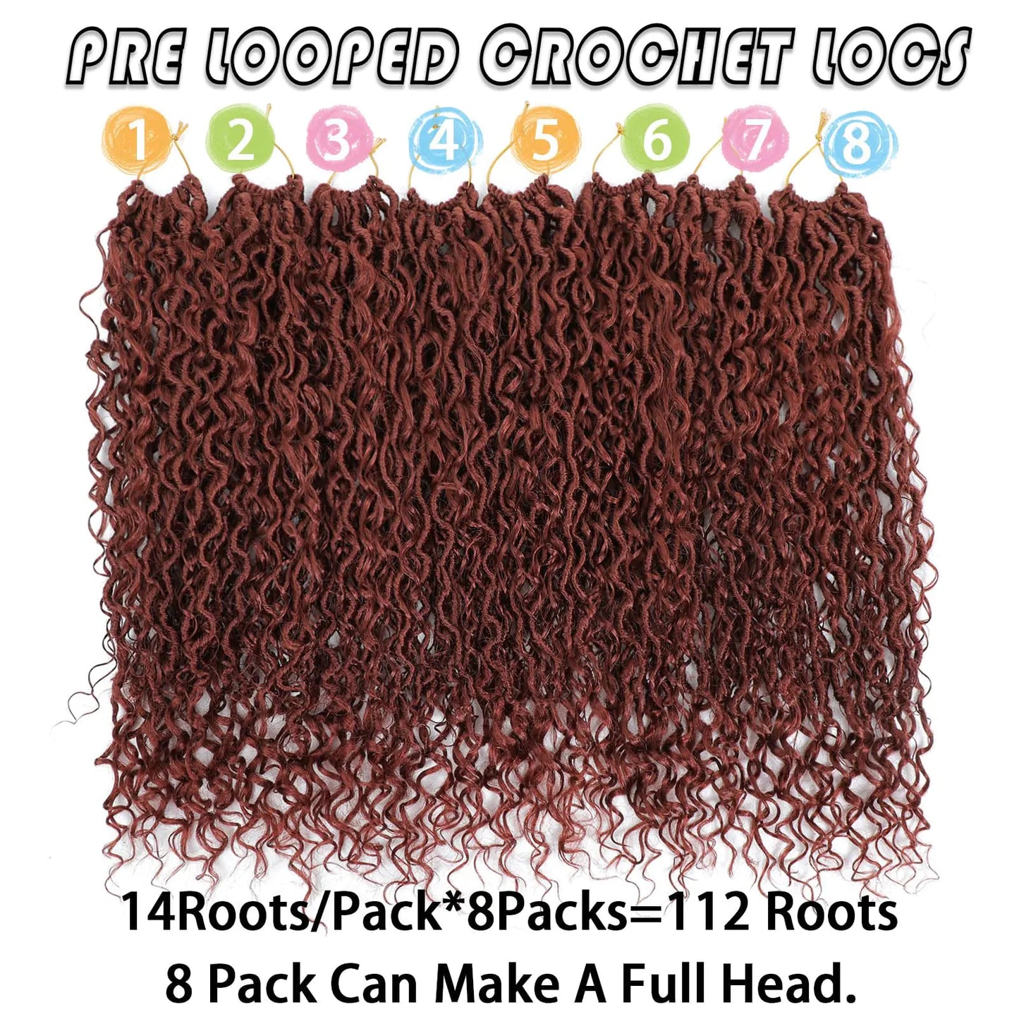 Bohemian River Goddess Crochet Braiding Hair - Trendy & Edgy Faux Locs 24 Inch (Pack of 8) #350