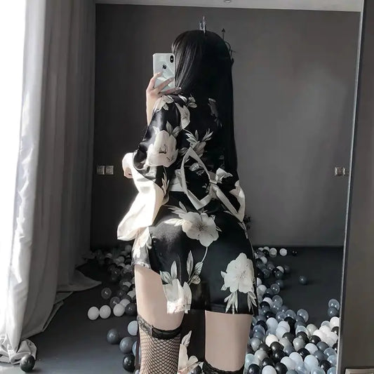 Japanese Kimono Bathrobe for Summer Pajamas